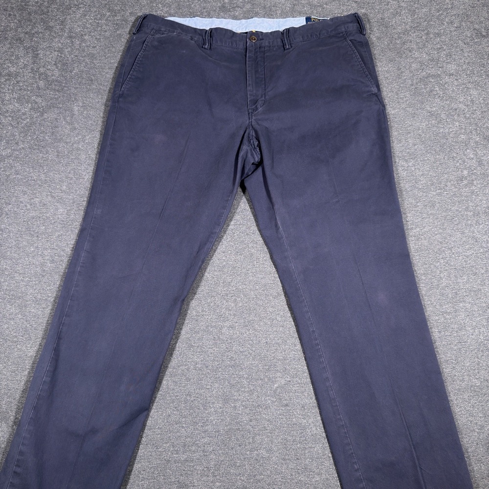 Polo Ralph Lauren Chino Pants Mens 38x32 Navy Blue Slim Stretch Cotton Casual